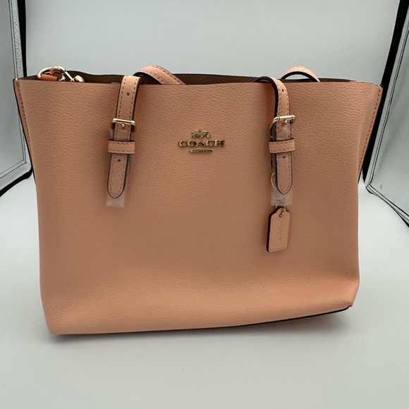 Coach Peach Leather Tote Bag - Picture 5 of 12